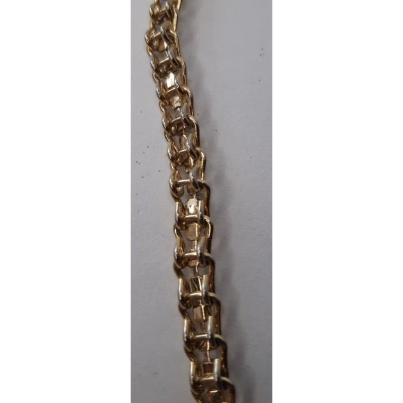 Women's Dainty Goldtoned Unique Link Bracelet With Glass Gems Mauve And Clear - Picture 6 of 6